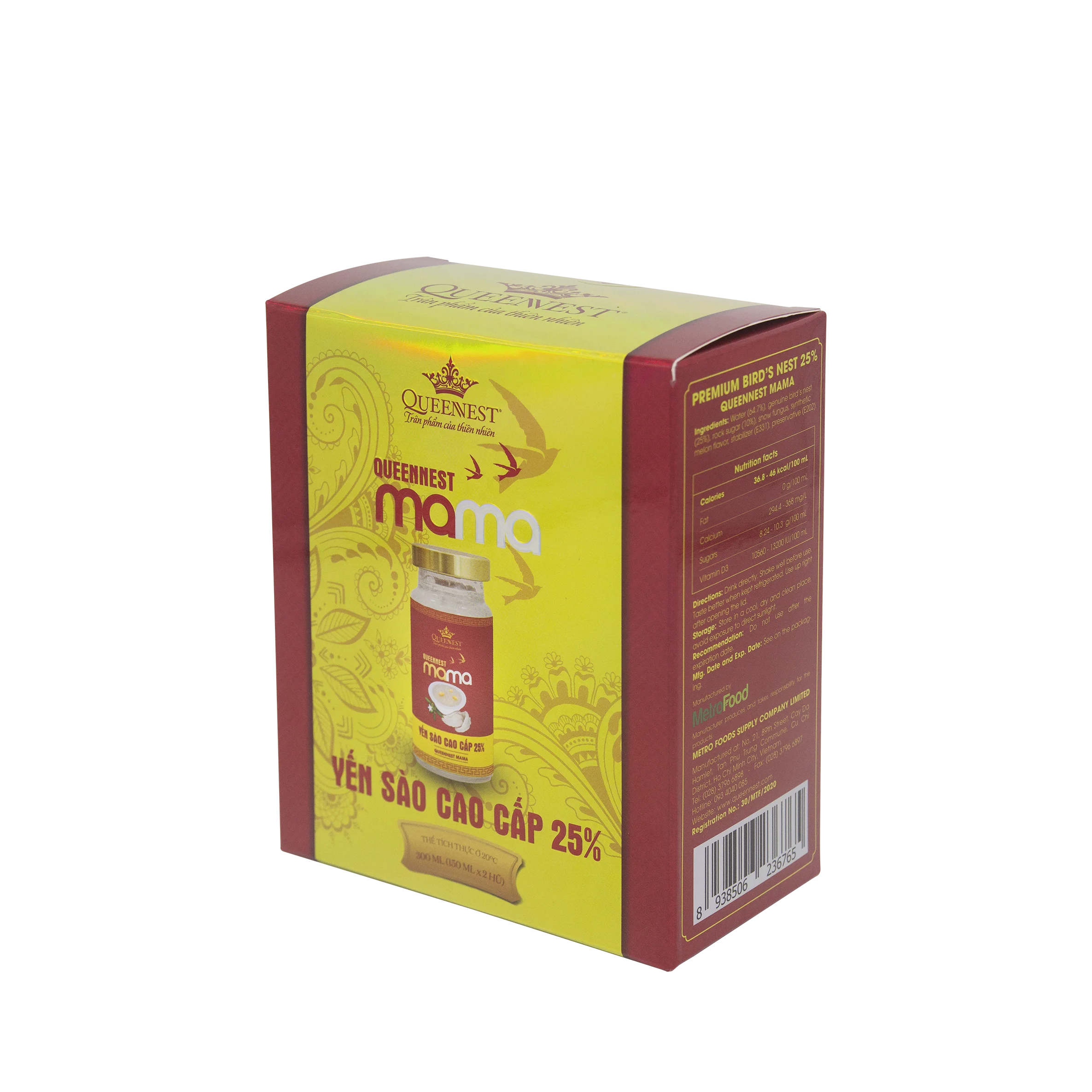 Премиум Птичье гнездо 25% QUEENNEST MAMA 150 мл (2 шт. в упаковке) из Вьетнама