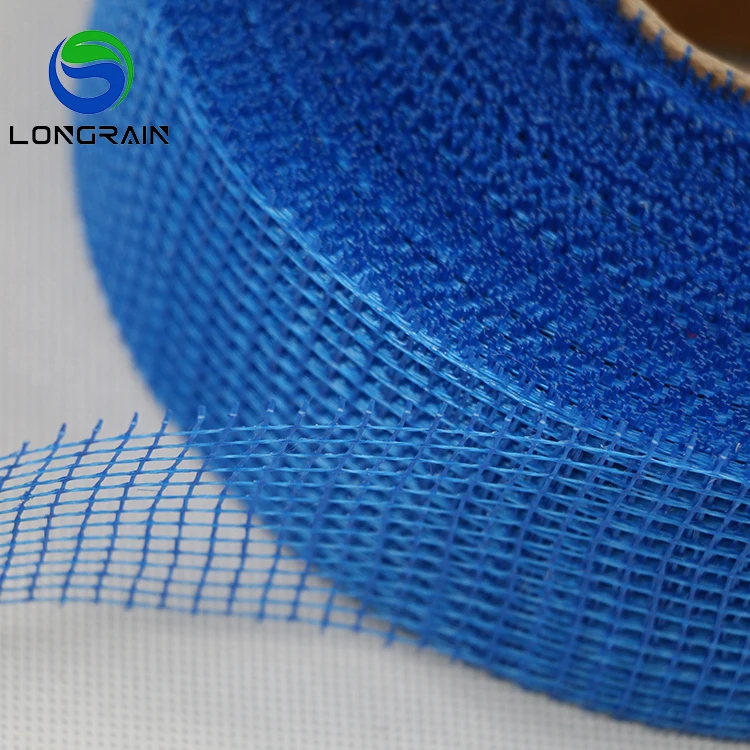blue 3x3mm fiberglass insulation mesh tape/fiberglass mesh tape self-adhesive/fiberglass mesh tape