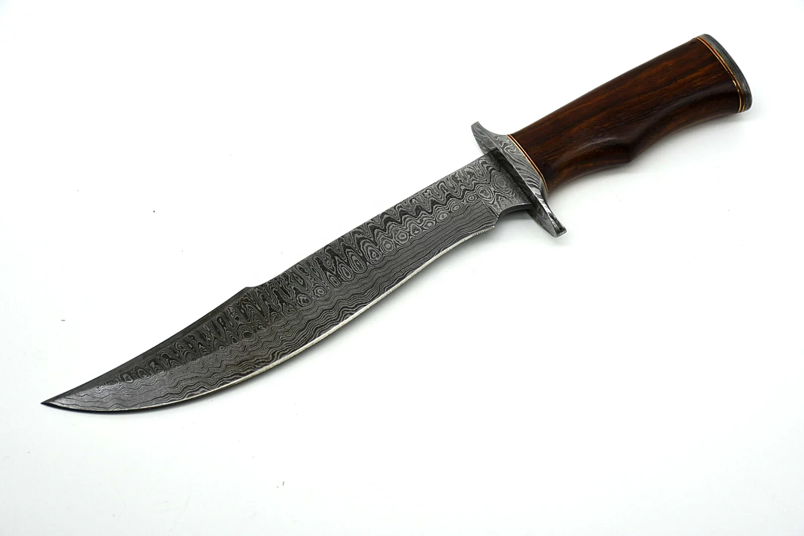 Custom Hammer Forged Damascus Steel Bowie Knife