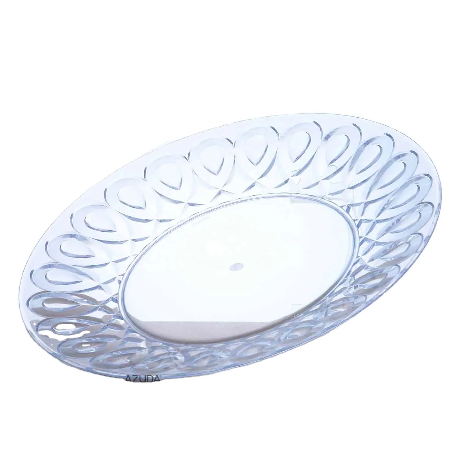 
AZUDA_Peacock Transparent Plastic Dish Large 