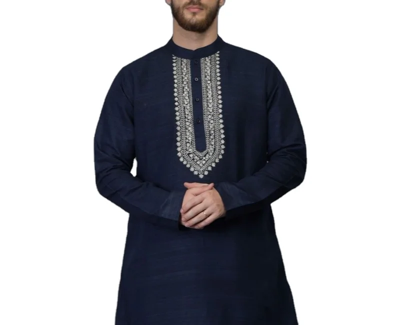 Тёмно-синий дизайн KURTA CUM sherчвани с брюками индийский Королевский Стиль традиционный ручной работы на новейший 2021 для