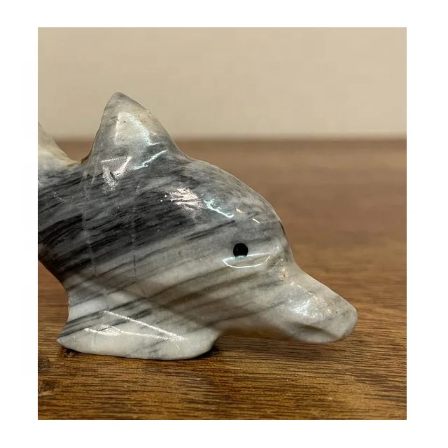 Best Price Custom Size Dolphin Shape Onyx Figurine Hand Carved Stone Animal Decoration Angel and Gifts Style for Christmas