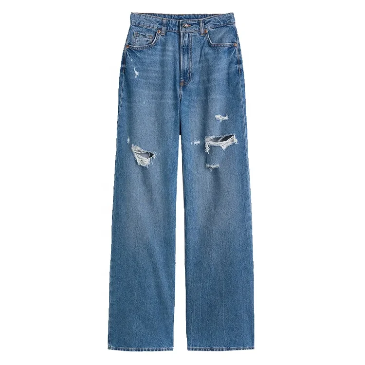 Wholesale Custom Women Jean Pants Stretch High Waist Breathable Skinny Jeans Denim Pants Trousers Women Pencil Pants loose