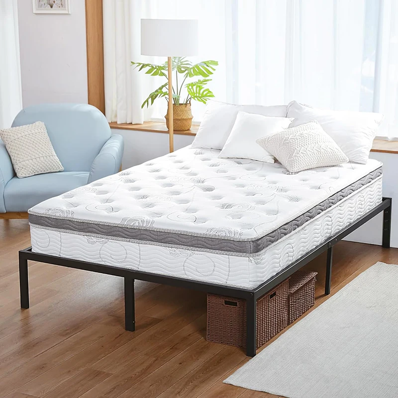 Knitted Fabric Mattress Euro Top Natural Latex Sleepio Coil 5 Star Hotel Mattress Spring Gel Memory Foam Mattresses