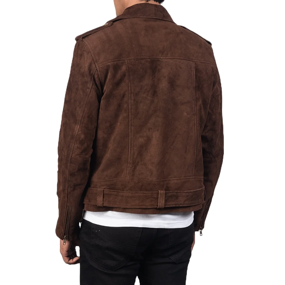MENS MOTORCYCLE SUEDE LEATHER BIKER JACKET MOTOR BIKE GENUINE REAL LEATHER CASUAL STREET WEARS JACKET RACER CAFE JACKET