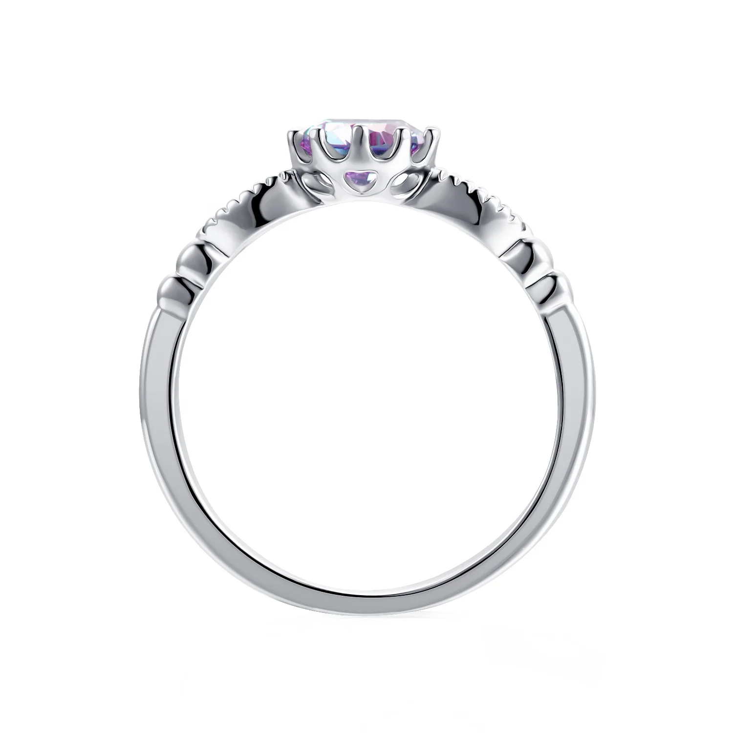 S925 Silver Lab Created Alexandrite Gemstone Vintage Crown Engagement Ring For Women Destiny Jewellery New Wedding Jewelry