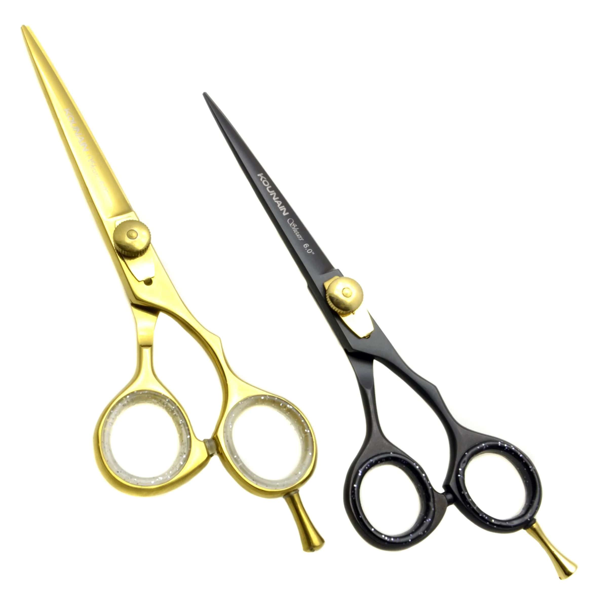Professional Stainless Steel SS 420 Hair Cutting Scissors Sharp Tip Black Gold Blue Coated for Salon Use