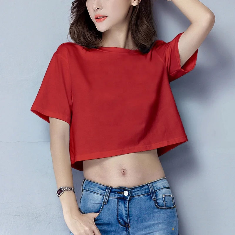 Fitness Crop Tee t Shirt Women Crop Tops t Shirts for Girls Stylish 2022 New Design Beautiful Color Short Body