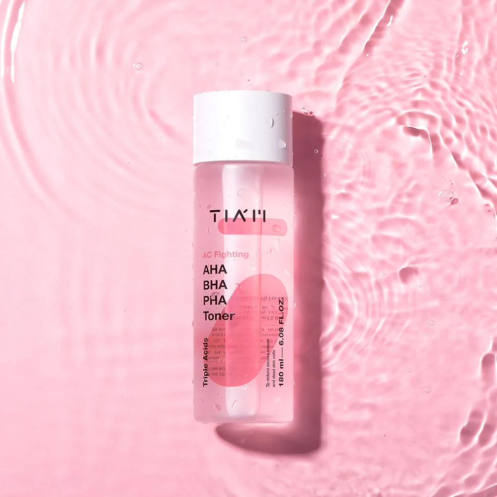 TIAM 180ml AC Fighting Korean Skin Toner with AHA BHA PHA Panthenol for Dry Skin for Adults