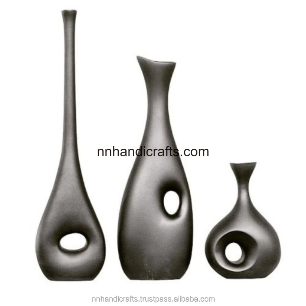 Kitchen Hotel Restaurant Home Decoration Iron Steel Black Powder Coated White Mosaic Other Vase URNs & Jars Floor Vase Table Vas