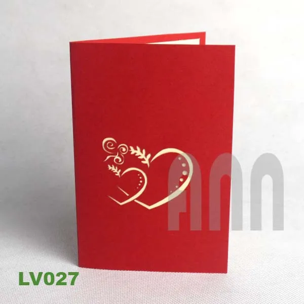 High Quality 3D Handmade Pop-Up Wedding Invitation Card with Envelope Custom Printed Couples Handicraft Christmas Occasions Sale
