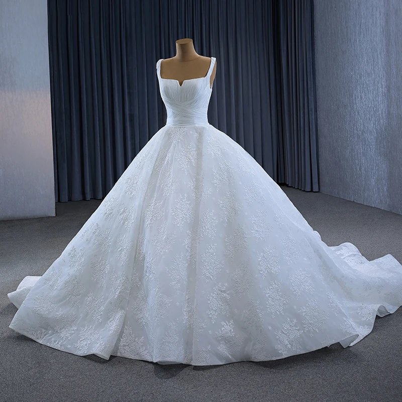 Jancember 231127 Elegant Sleeveless Square Collar Lace Ball Gown Wedding Dresses