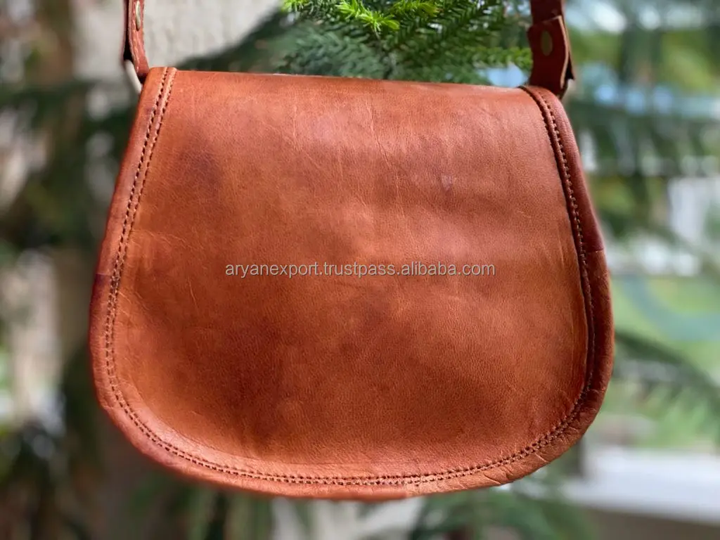 Real Handmade Goat Leather Rajasthani Embroidery 5*7 Inch Cross Body Sling Bag Women Vintage Traditional MultiColor Kashida Bag