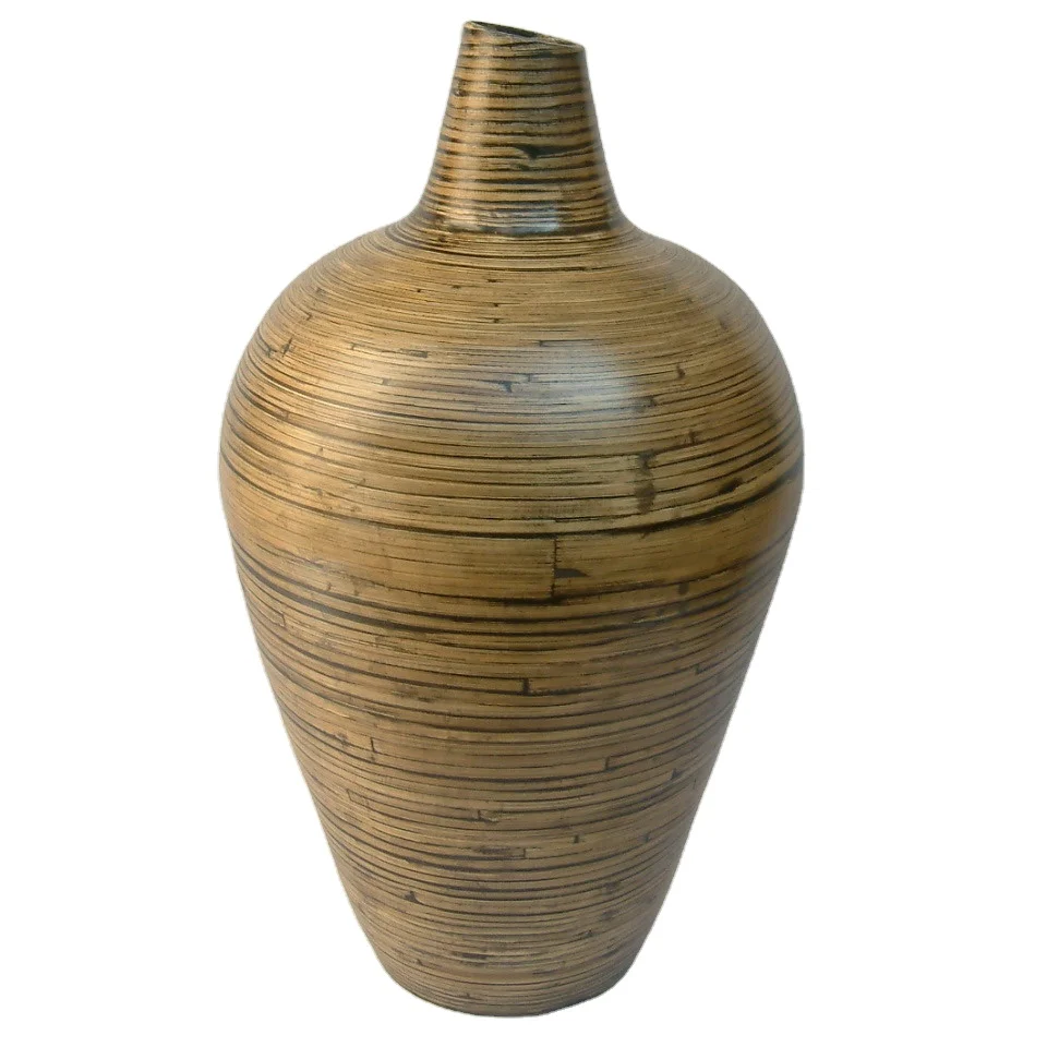 
Vietnam handmade Spun-bamboo round vase suitable for home-decor, houseware, tableware and kitchenware 