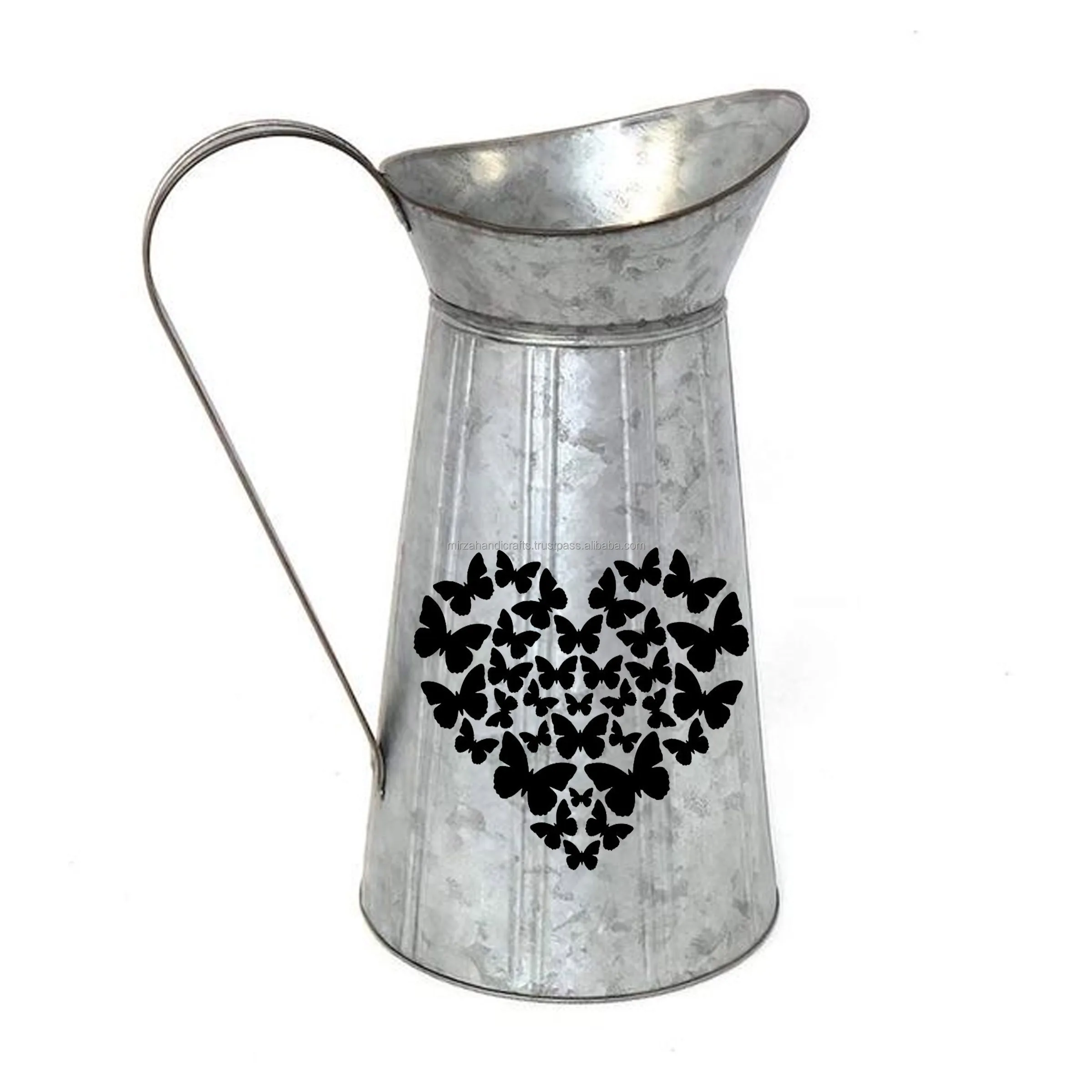 farmhouse style with this beautiful milk jug vase Heart shape design Handcrafted with handle Decorative Pitcher custom Price
