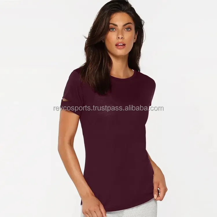 Women loose Modal leisure sports short sleeves T-shirt light thin simple optional collocation Crew Neck T-shirt for women Cotton