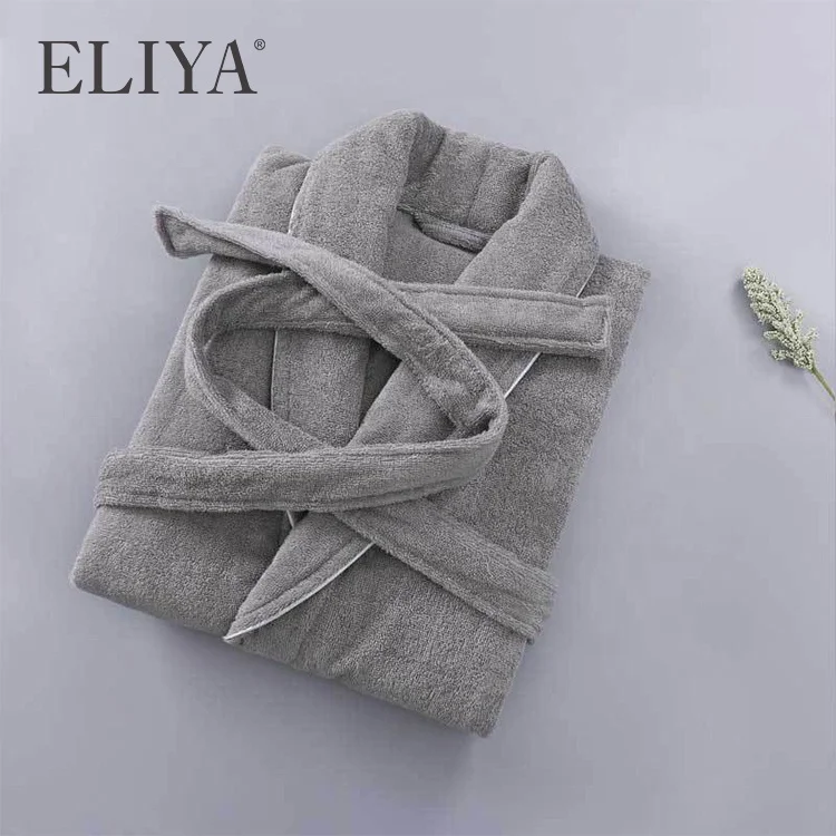 Customized 100% Cotton Hotel Bathrobe Coral Fleece Bathrobe