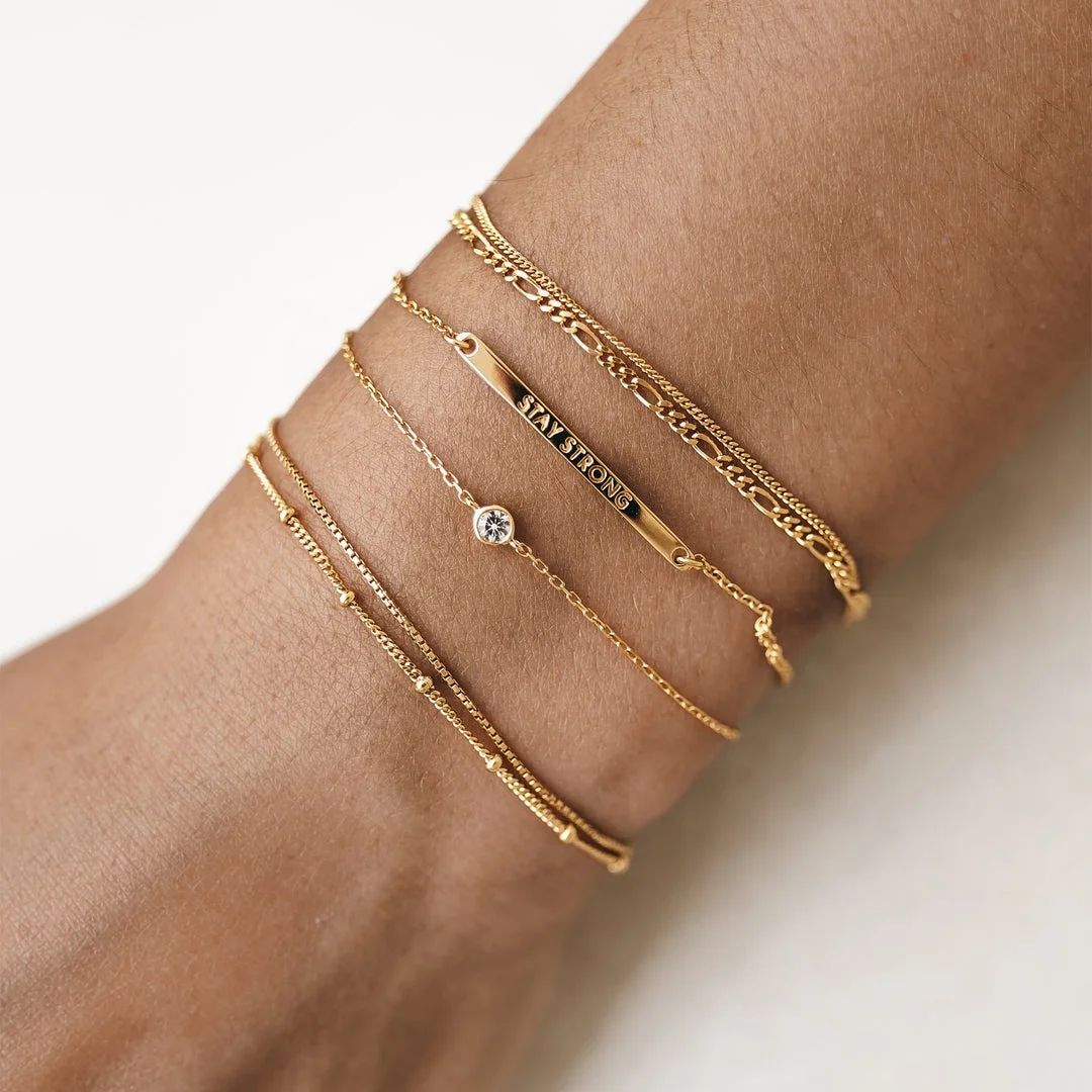 White Topaz Gemstone sliding bead Bracelet 14Karat Gold 2.5 Micron gold vermeil Jewelry Bracelet
