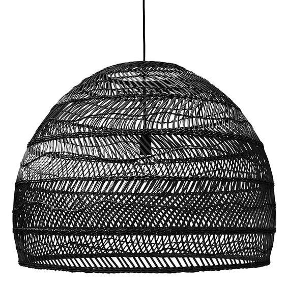 Vietnam Large LED Ceiling Lamp with Rattan Pendant Shade Metal and Plastic Base for Living Room or Hotel