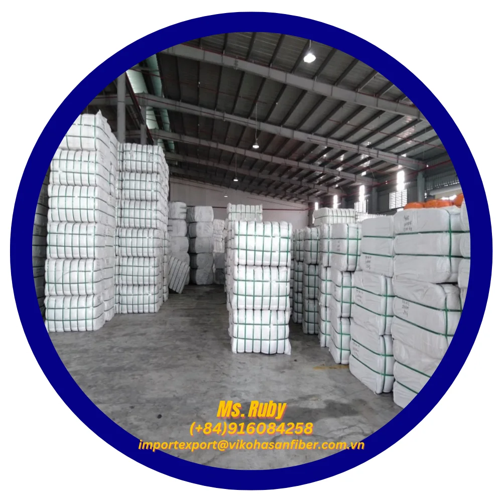 15D H Slick White Recycled Polyester Staple Fibers 100% Fireproof Cotton Making for Pillows Spinning Low Price GRS Certified