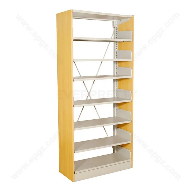 School Library Furniture Cube Bookcase Single Side Wooden Rack Fireproofing Bookshelf Cabinet Storage