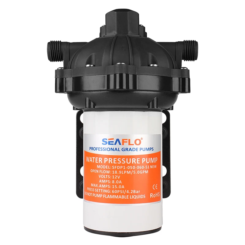 SEAFLO 60 PSI water pressure boster pumps 4.2BAR by pass Technology miniature diaphragm pumps for reduced cycle times for shower