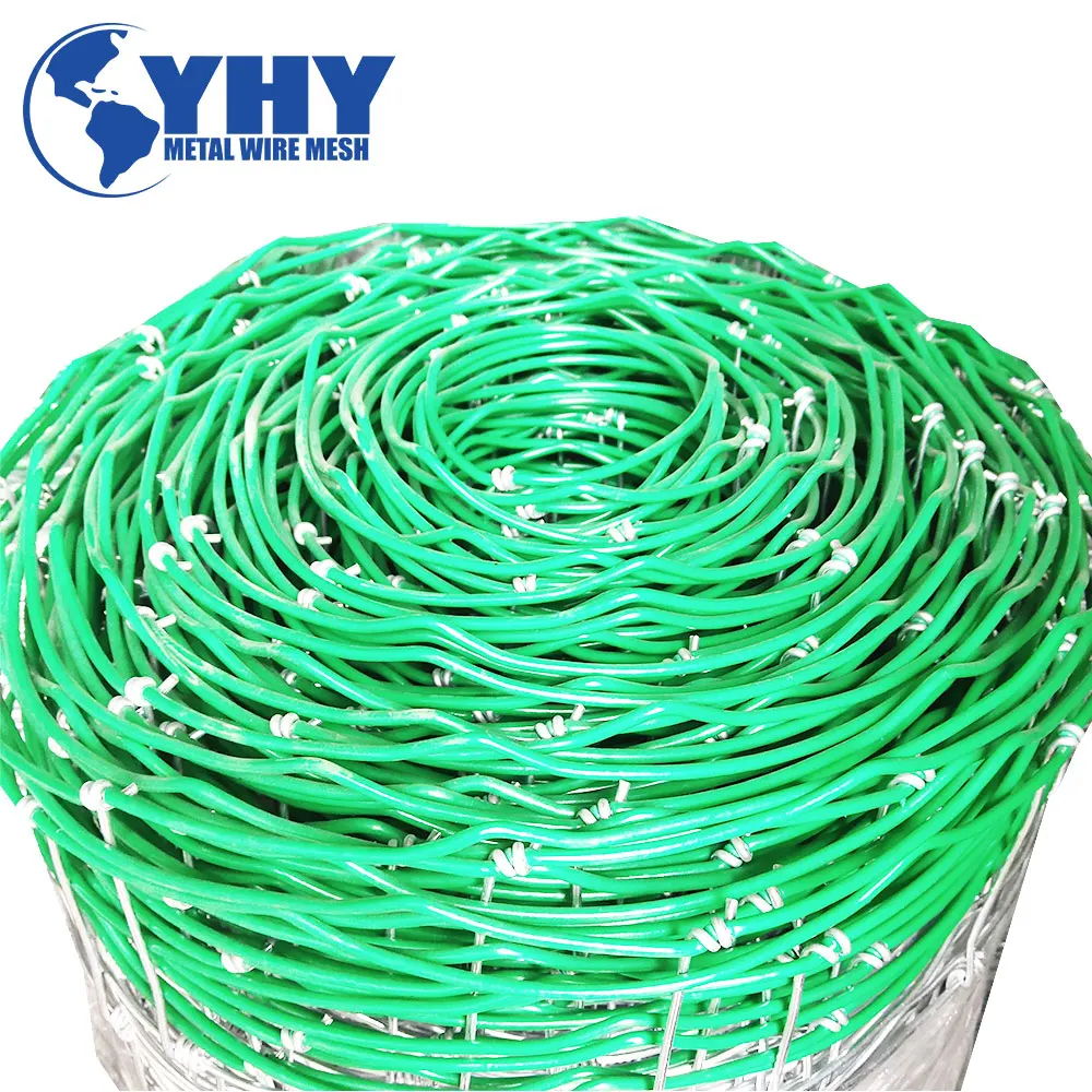 Galvanized Wire Mesh Fences For Cattle Hinge Joint Fence With The PVC Coated Bottom Wire