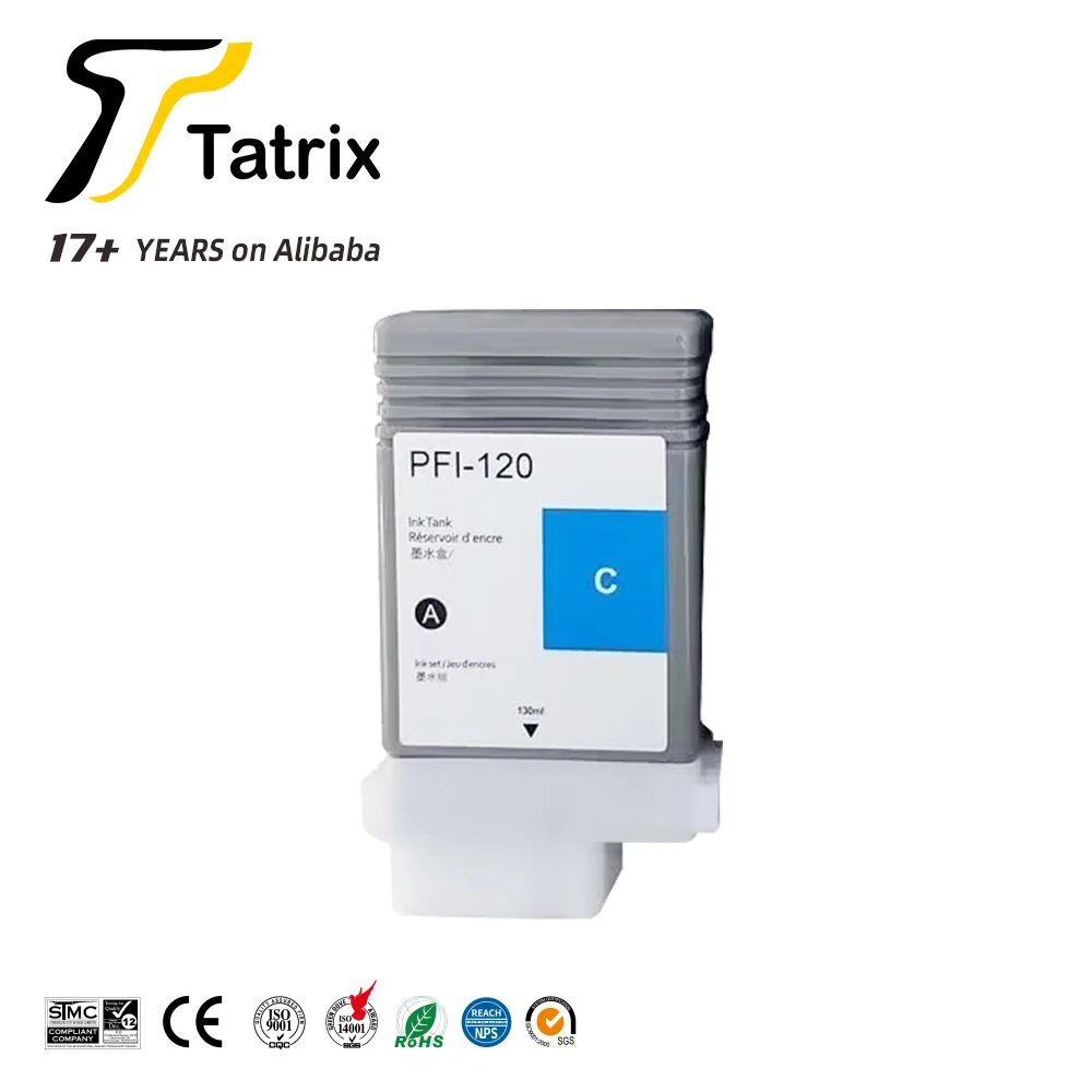Tatrix PFI-120 PFI120 PFI 120 совместимый премиум черный цвет пигментный чернильный картридж для TM-200 принтера Canon iPF