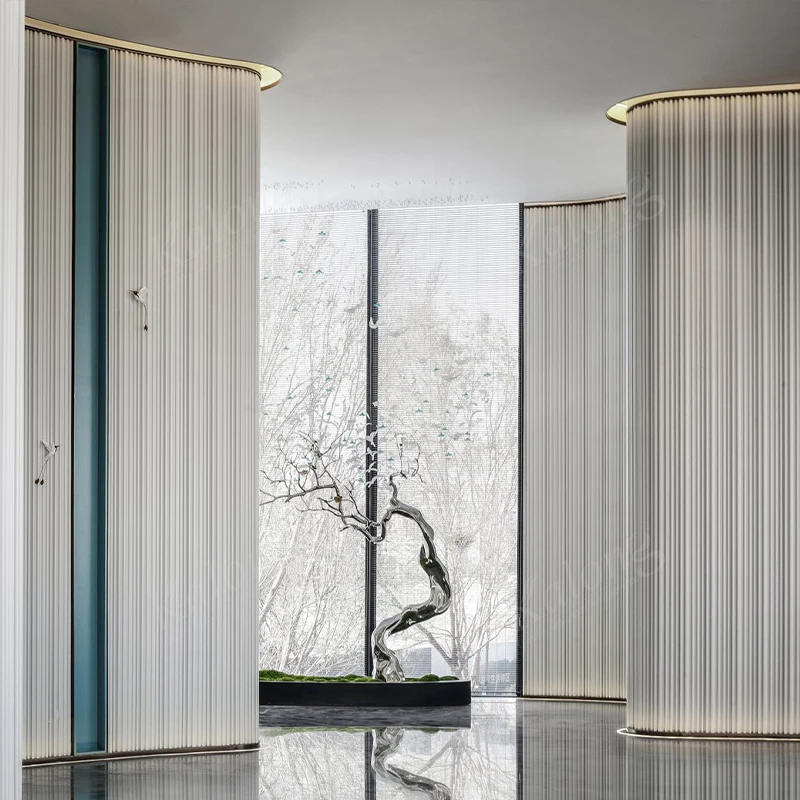 Moisture-Proof Interior Wood Grain Wave Wall Panel Composite WPC Wall Cladding