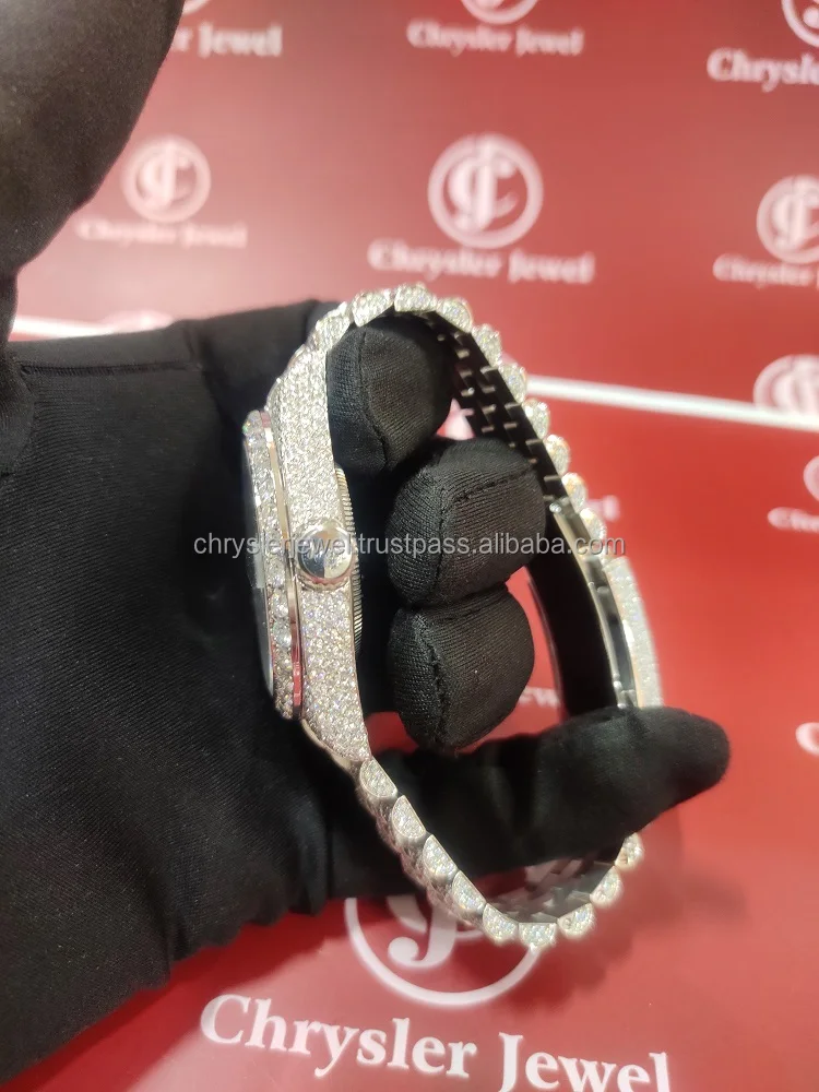 Luxury Alibaba 2024 Best Seller Supplier Manufacturer Wholesaler Exporter Good Price Moissanite Vvs Iced Out Watches In India