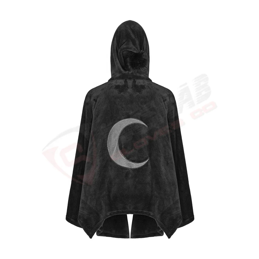 Black-fleeced Women Breathable Winter-Clothing Custom Colors Polyester Material-Gothic Jackets Coats With Hooded Cloak-capes