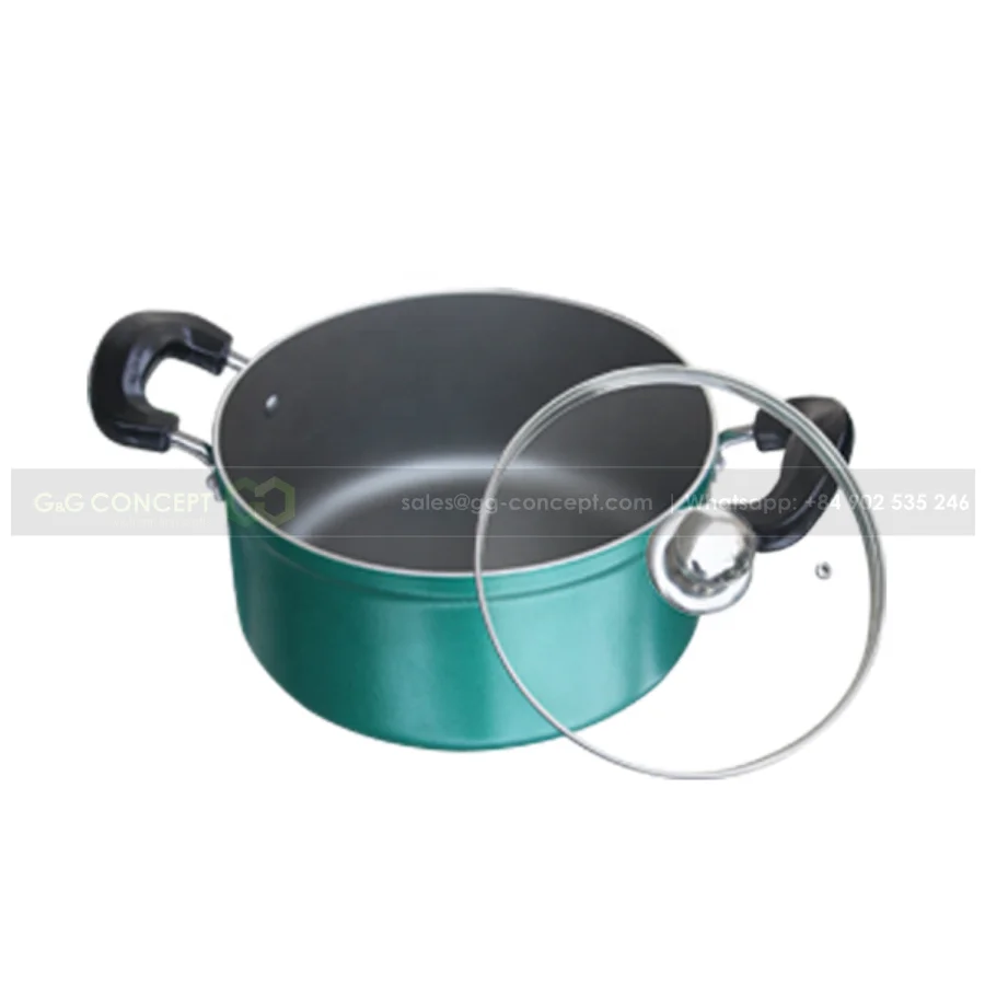 Kim Hang Pot Kitchen For Cooking Durable Non Stick Less Peeling Pot With Glass Lid Transparent Keep The Food Warm Hight Quality