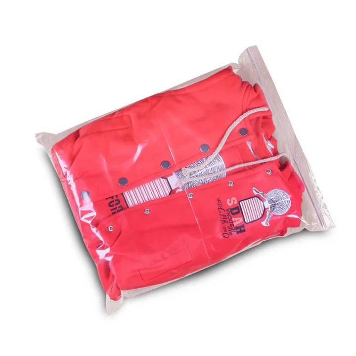 Clear LDPE Stand-Up Pouch Reclosable Zipper Moisture-Proof Self-Sealing Barrier Food Medical Storage PET Plastic Rice Packaging