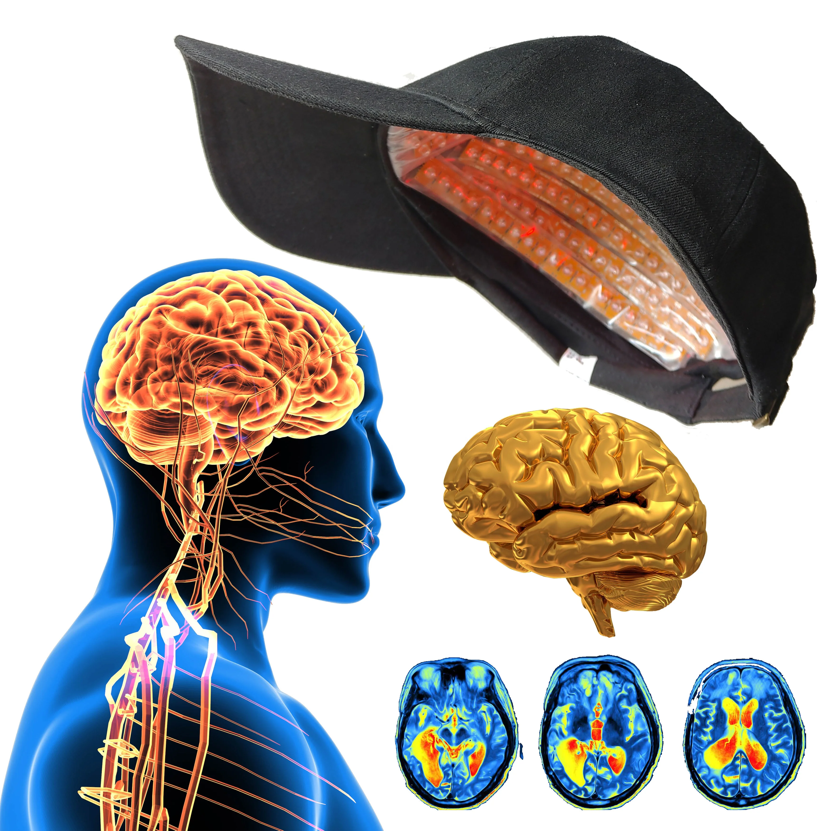 austism treatment Brain Stimulation Infrared Led light cap headache 810nm Photobiomodulation Helmet for Parkinson