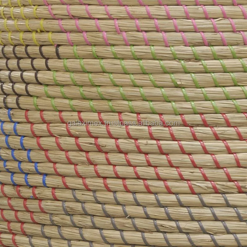 Best round seagrass storage basket with lid cutout handles woven basket handcrafted made of eco-friendly materials