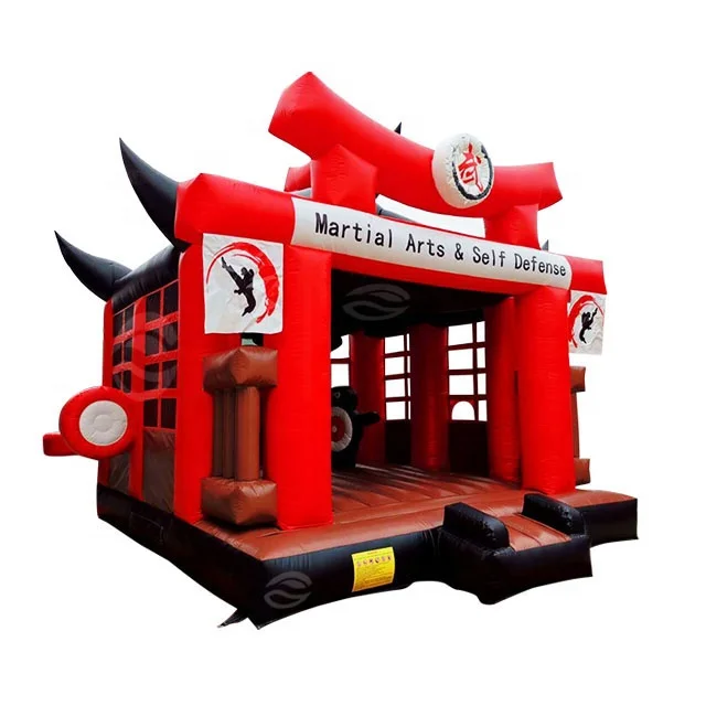 Kongfu Ninja Warrior Inflatable Castle Bounce House Jumping Castles Roof