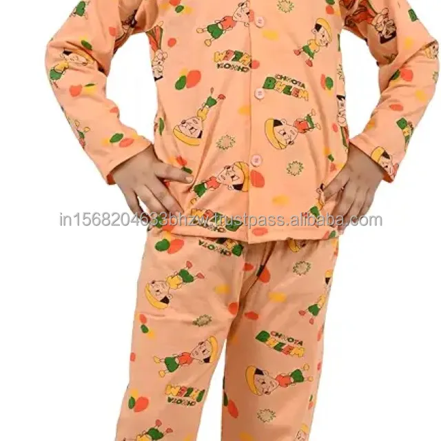 Girls Apple Printed Pajama set New Design Cotton Custom Sleepwear Night Wear Dress kids pyjama set