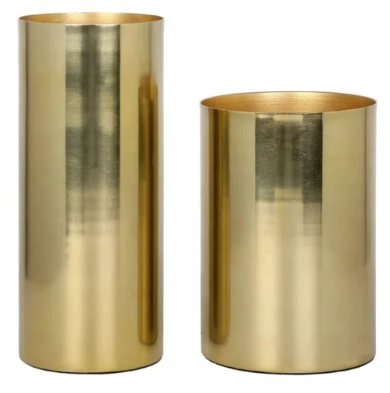 Premium Quality Handmade Metal Table Vase Durable Design Shiny Gold For Office & Home Decoration