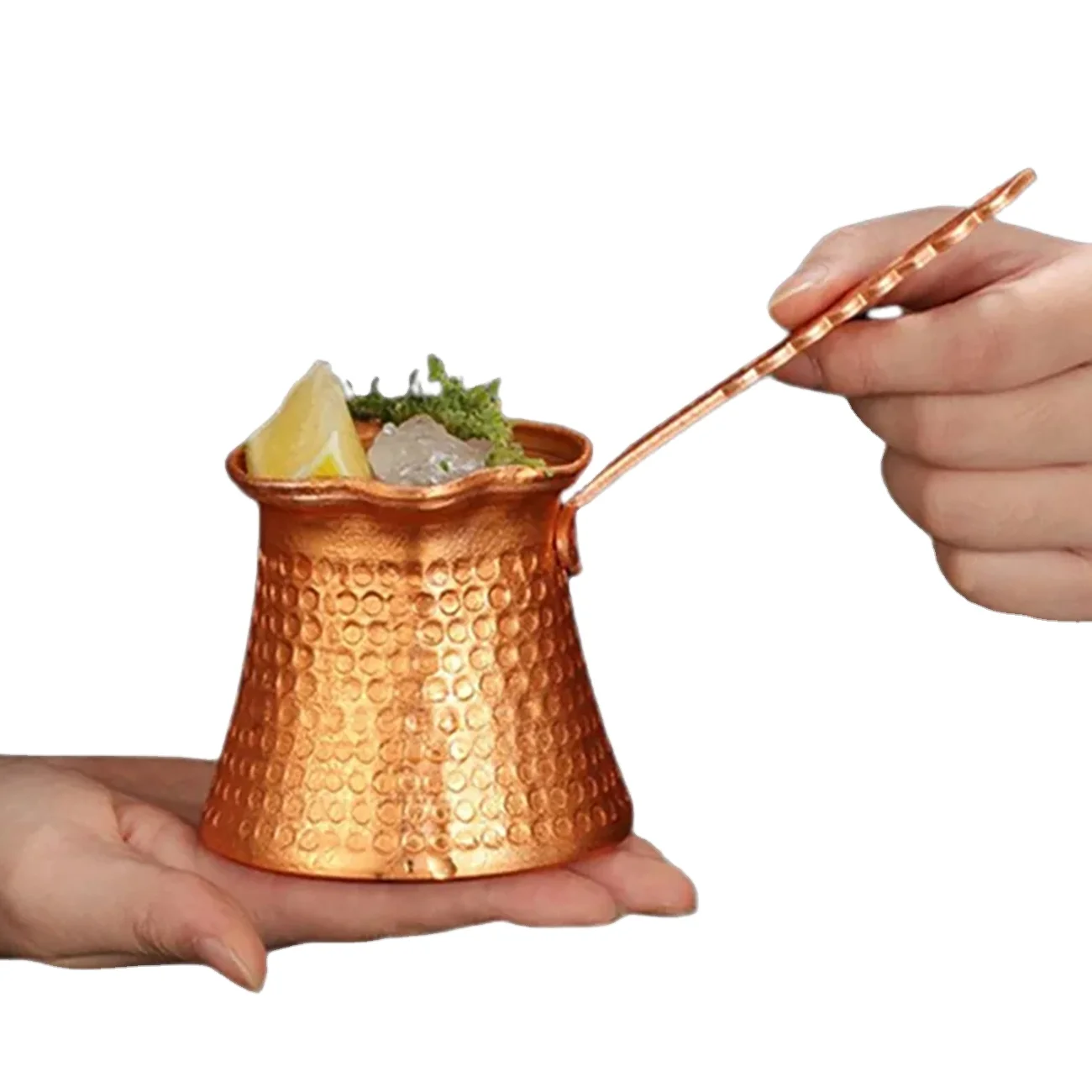 Traditional Turkish style Handmade Hand Stamped Copper Coffee Pot Antique Look Greek Arabic Coffee Making