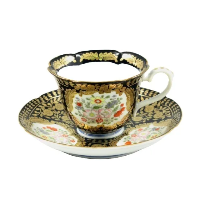 Hot Selling Traditional Arita Ware Coffee Cup & Saucer Set with Ergonomic Handle Versailles Tea Cup & Saucer Set