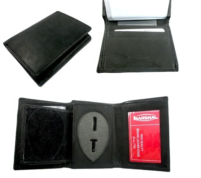 Double Sided PU Leather ID Badge Card Holder Wallet Case Dual-Sided Accessory for Displaying Badges & Cards
