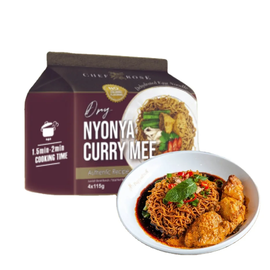 Оптовая продажа мгновенный Карри сохнет лапши Nyonya Вкус поставляется в индивидуальной упаковке быстрого приготовления