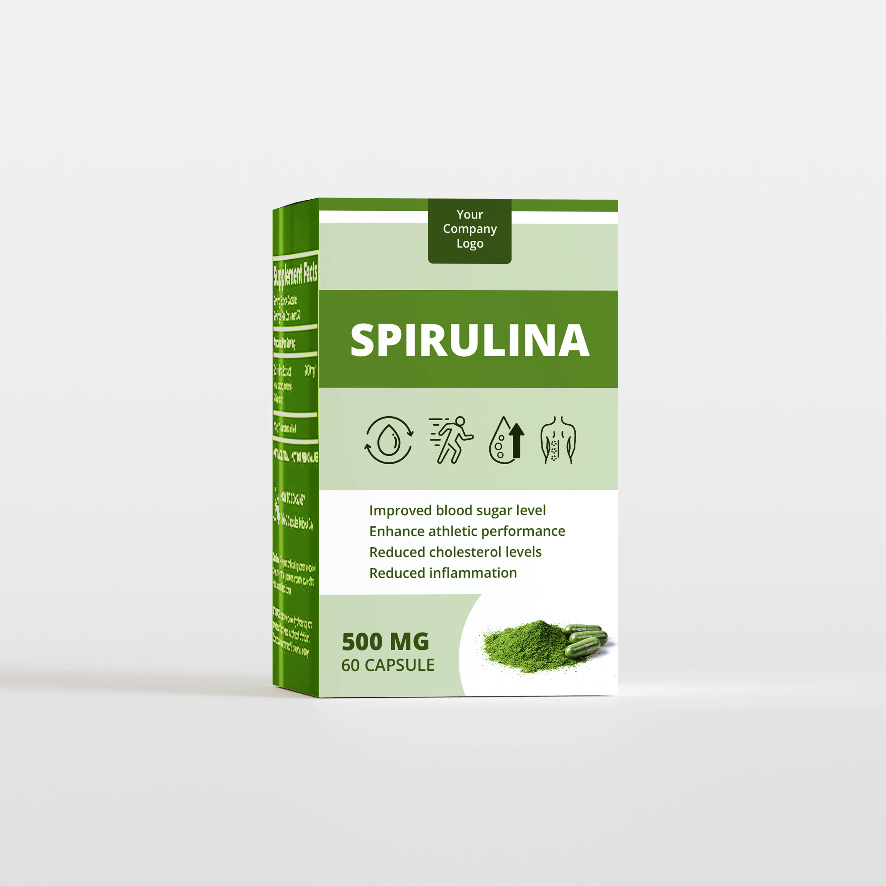 Manufacturer Direct Supply Spirulina Capsules Powder Boosts Energy Immunity Supports Weight Management Private Label Available