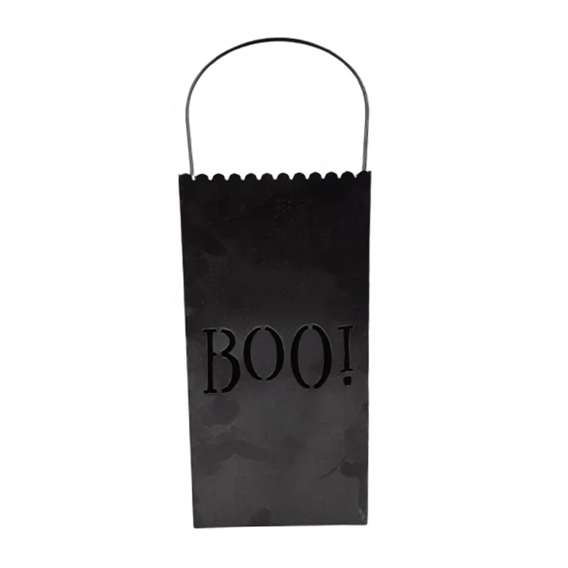 Элегантный подсвечник для Хэллоуина декоративный железный металлический трюков или лакомства матового черного цвета