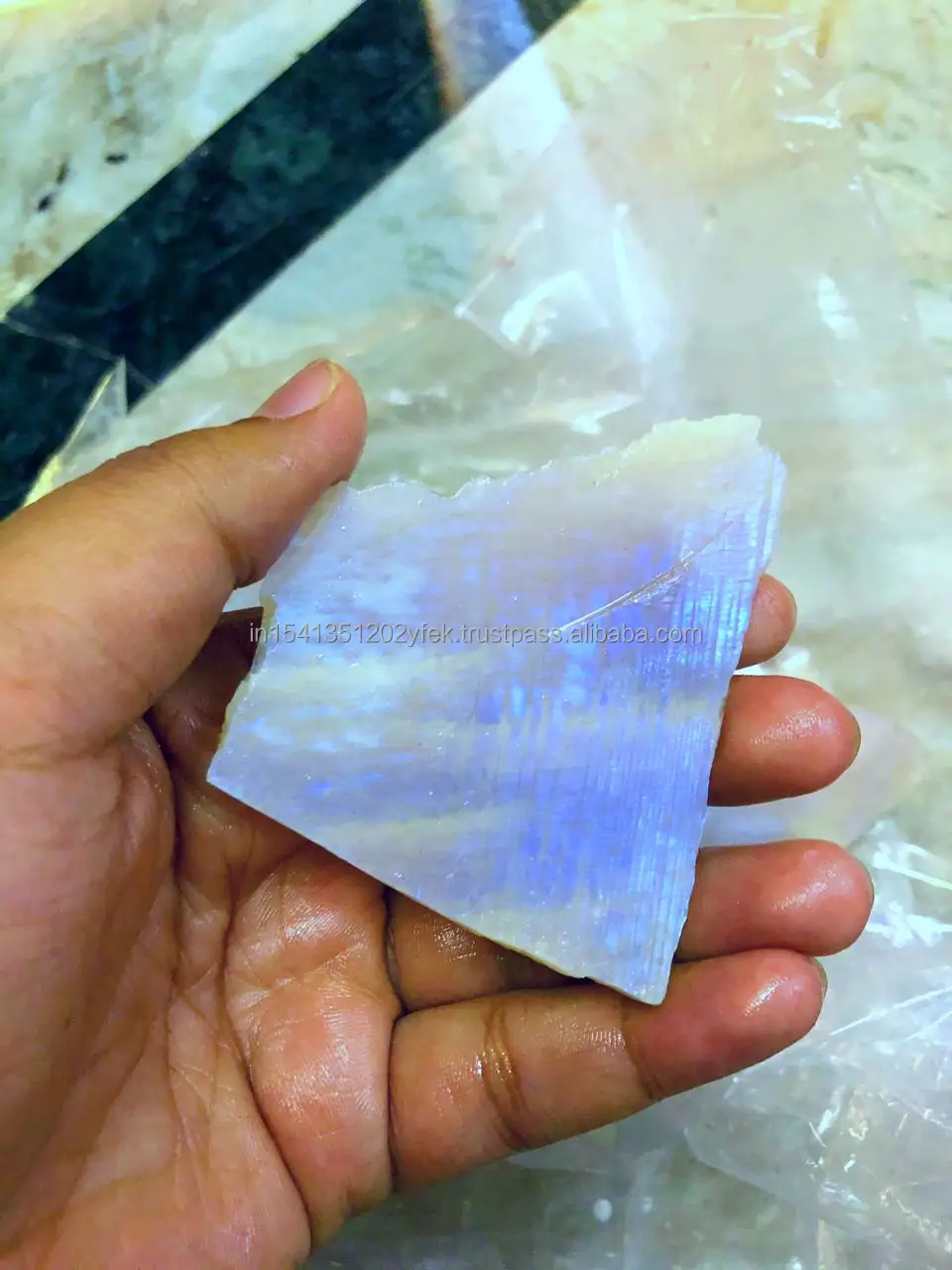 peach rainbow moonstone raw slabs