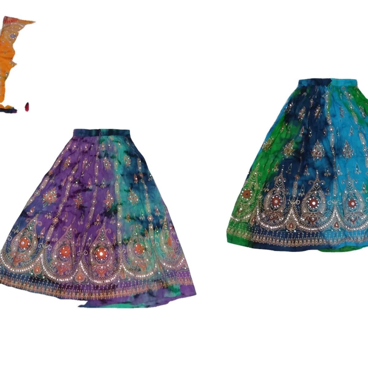 2022 Boho Rayon Sitara Skirt- Long Skirt - Patterned with Elastic Waist - Hippy Long Bohemian Maxi Skirt