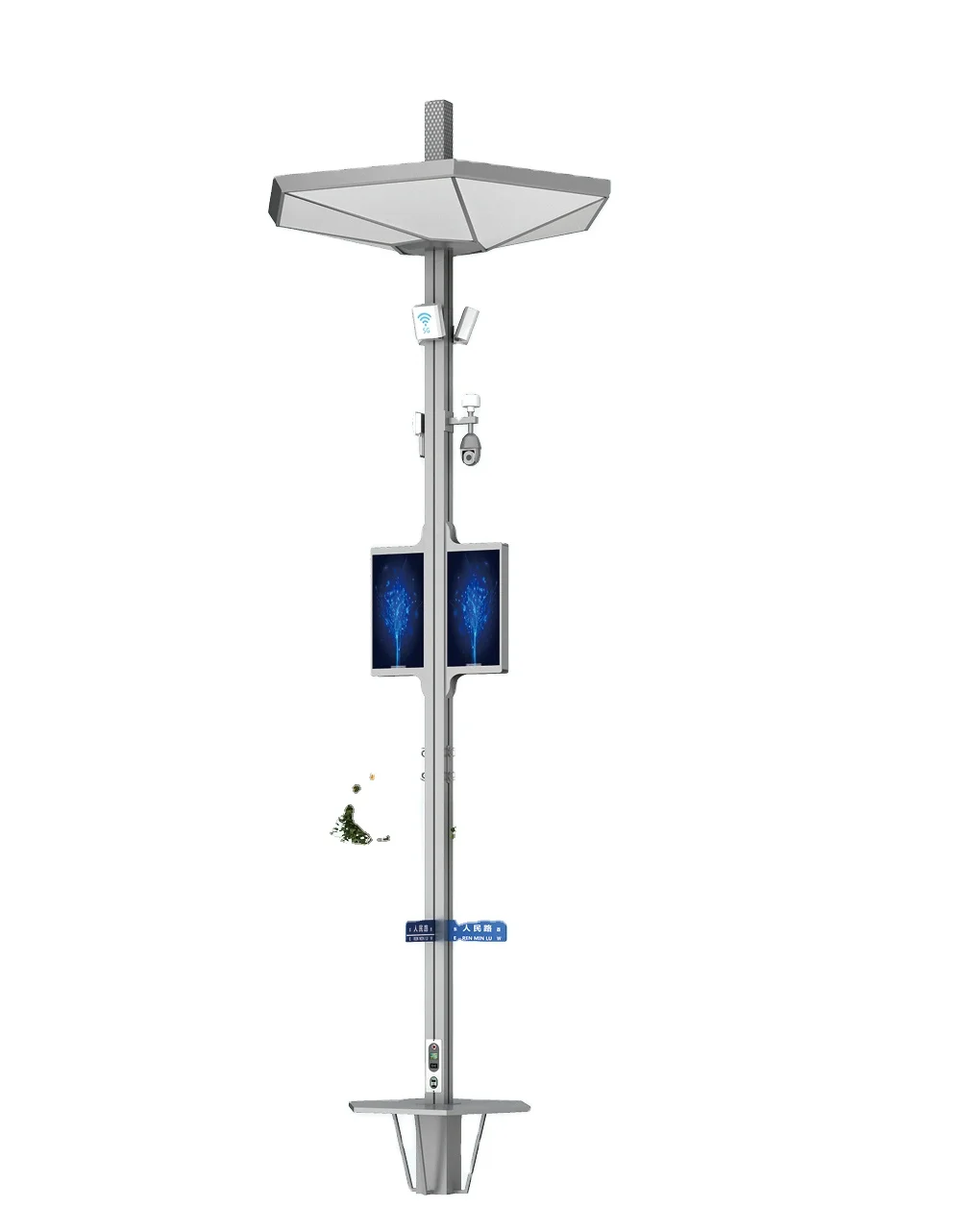Weclouds smart street lamp pole with customizable mounted devices for IoT control platform
