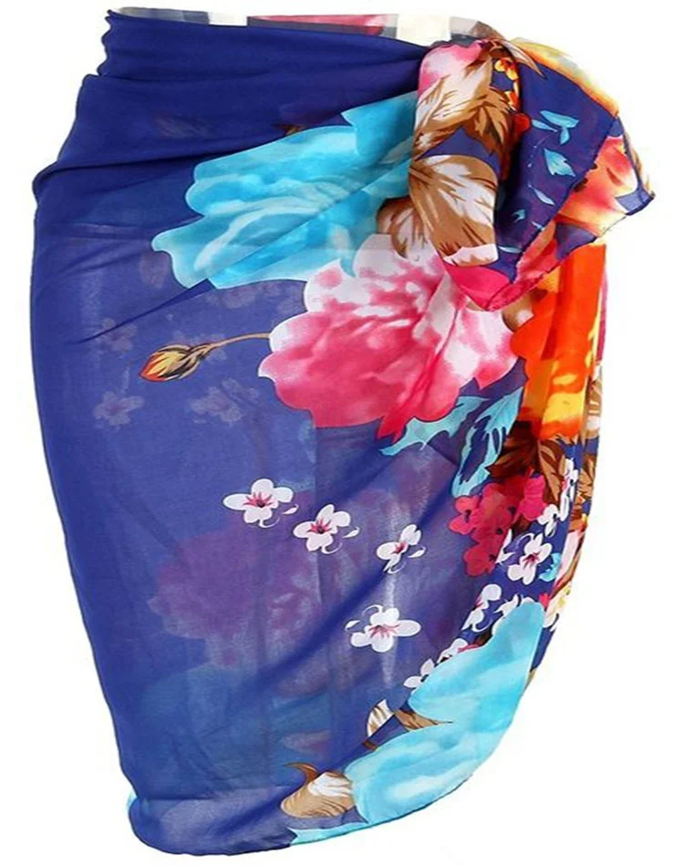 Sarongs wholesale 2022 new arrival chiffon beach cover up sarong beachwear pareo floral printed Sarong swimwear Beachwear