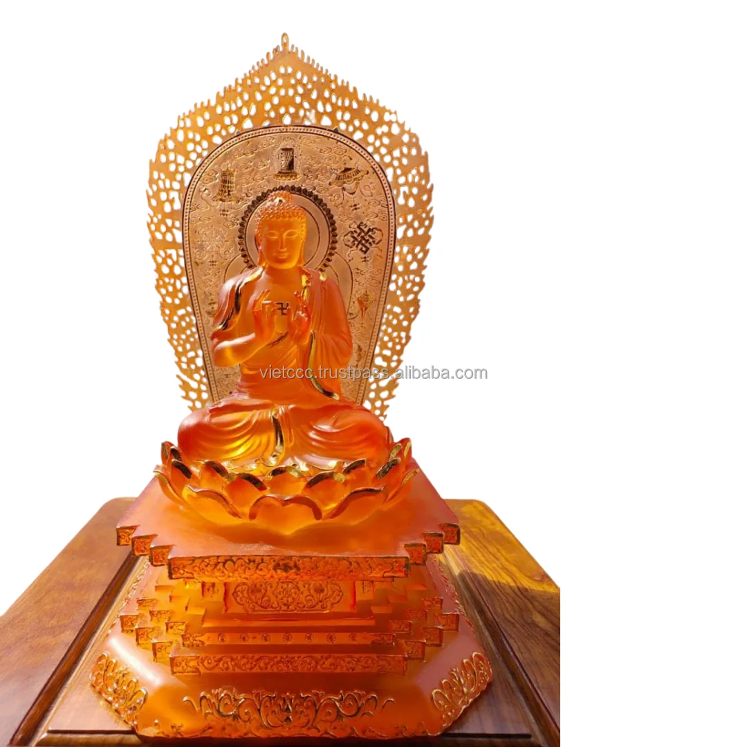 High Quality Customized Size Amitabha Statue Resin Handicraft Sculpture for Home Decoration Ceramic Style Art