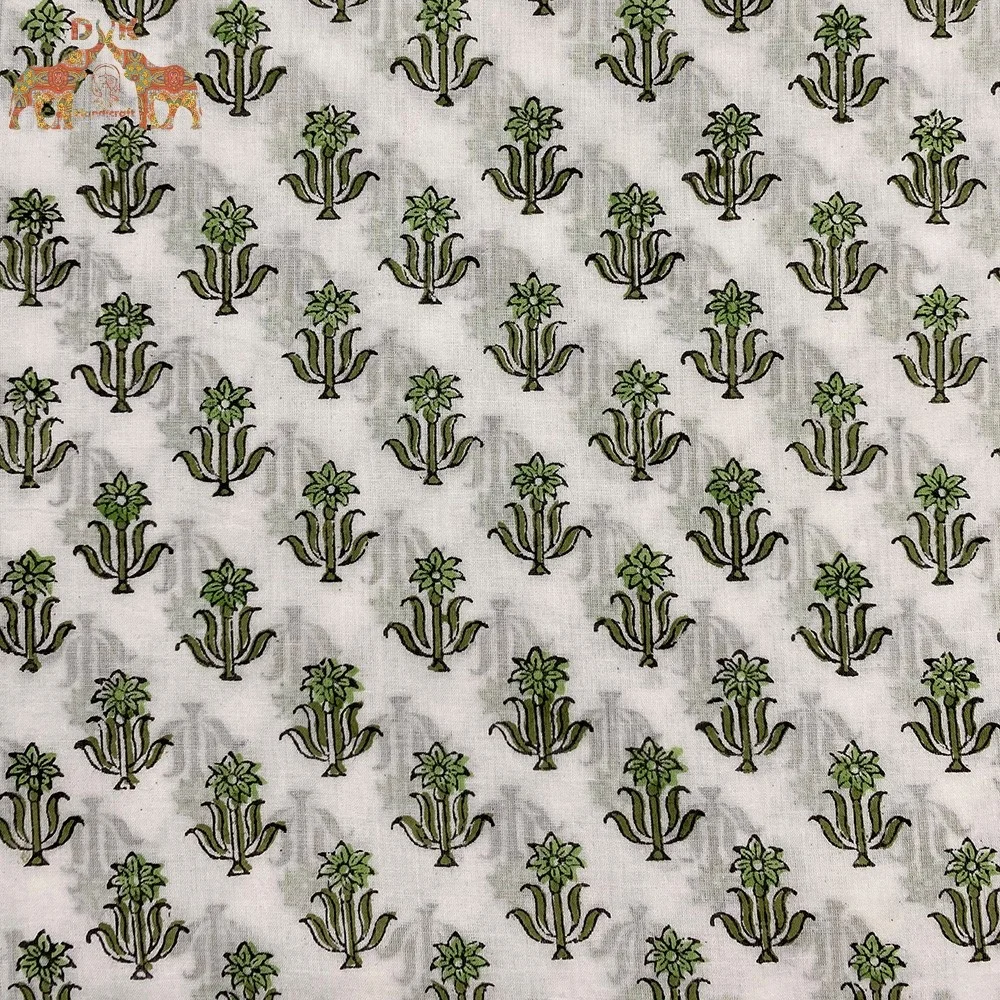 Latest Collection Indian Floral hand block print high quality beautiful fabric wholesale summer cotton dress fabric light weight